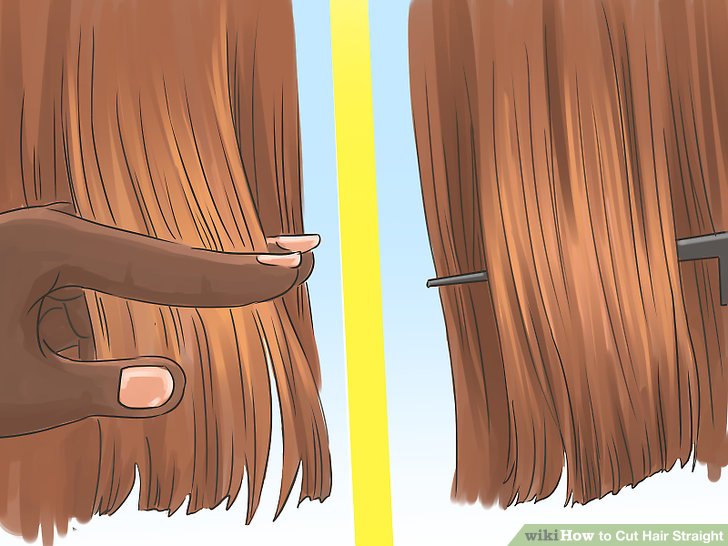 How to Cut Hair Straight (with Pictures)