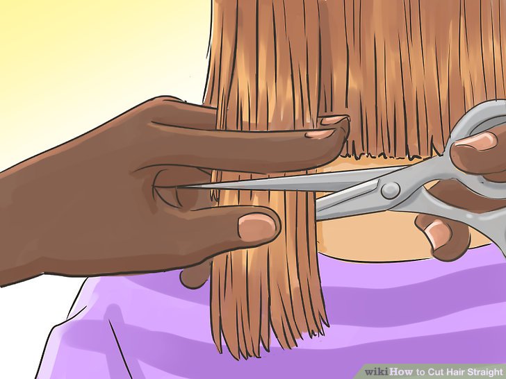 How to Cut Hair Straight (with Pictures)