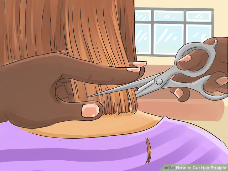 How to Cut Hair Straight (with Pictures)